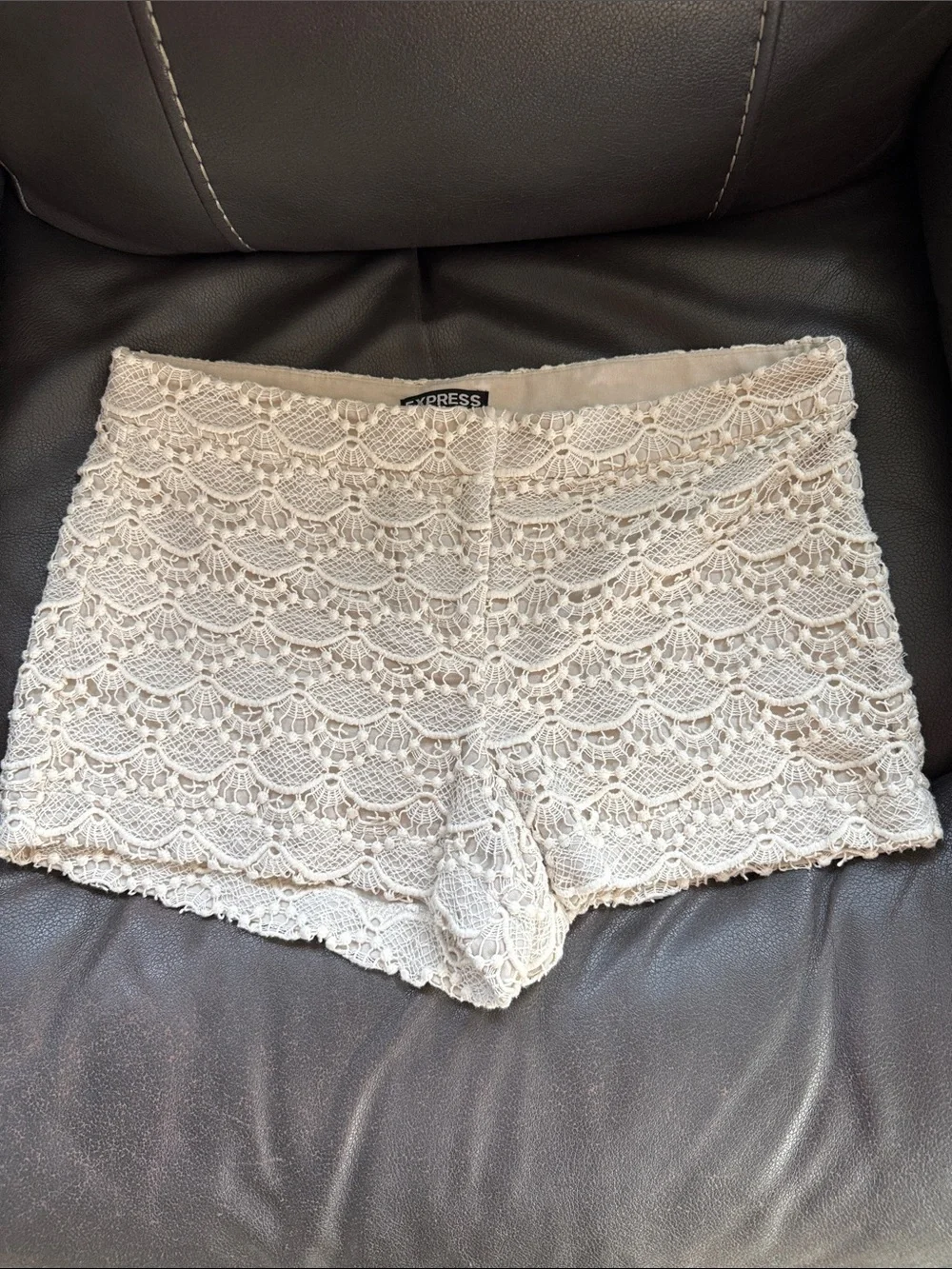 Express Cream Lace Shorts